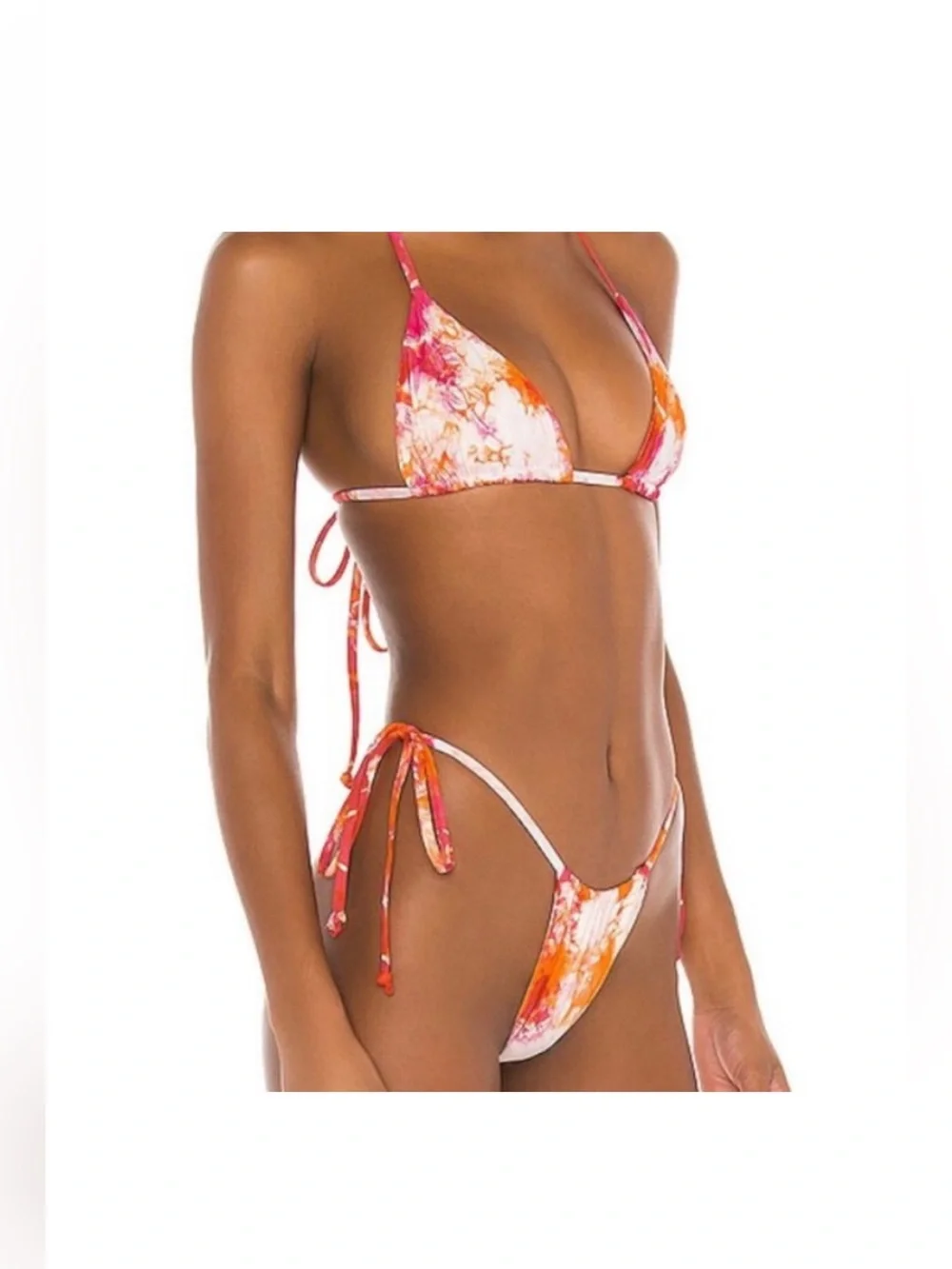 Frankie's Bikinis x Sophia Richie Colab Pink & Orange Sherbert Tasha Bikini Set